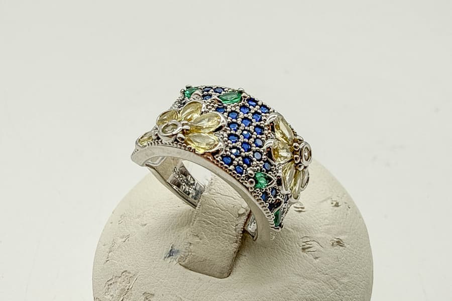 Silber Ring mit Zirkonia, Gr. 8